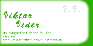 viktor vider business card